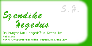 szendike hegedus business card